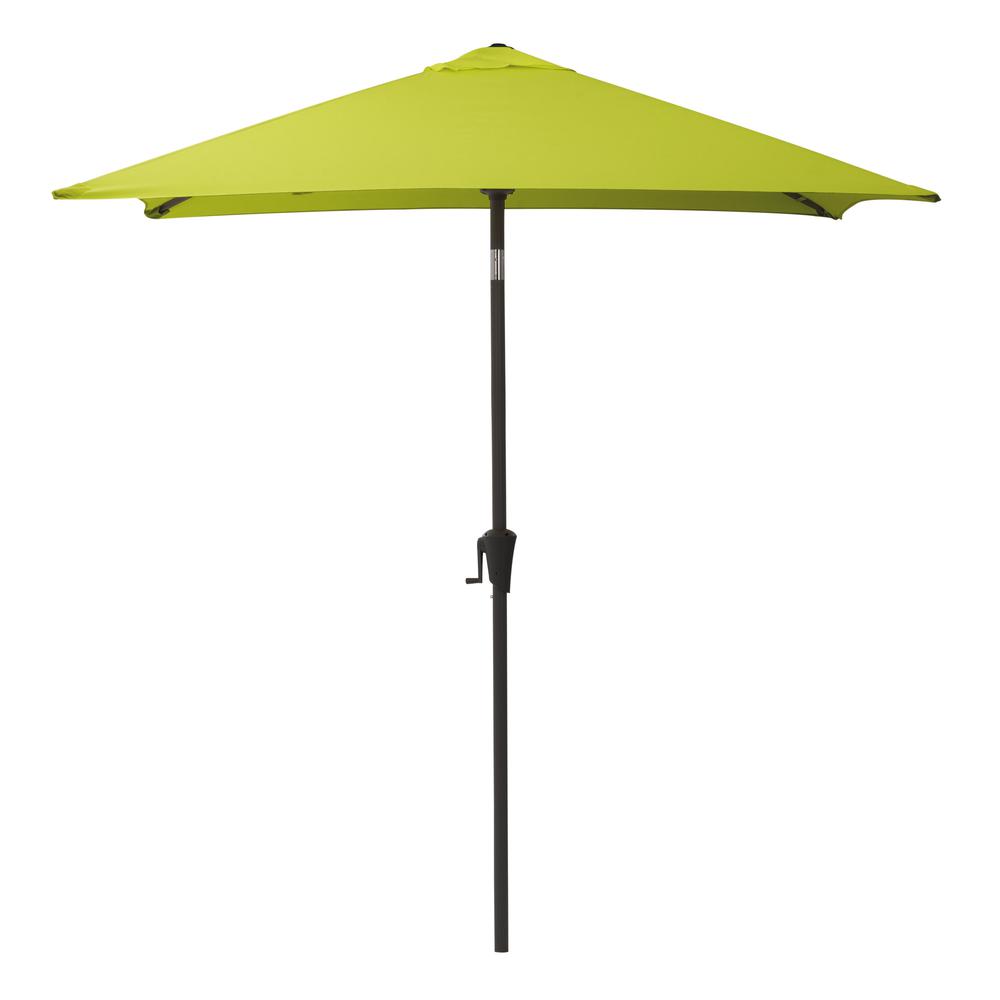 9ft Square Tilting Lime Green Patio Umbrella with Umbrella Base. Picture 3