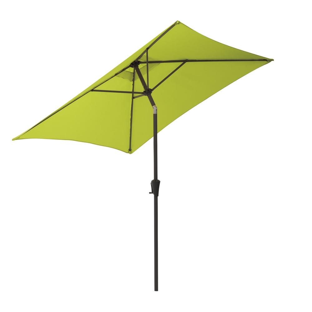 9ft Square Tilting Lime Green Patio Umbrella with Umbrella Base. Picture 7
