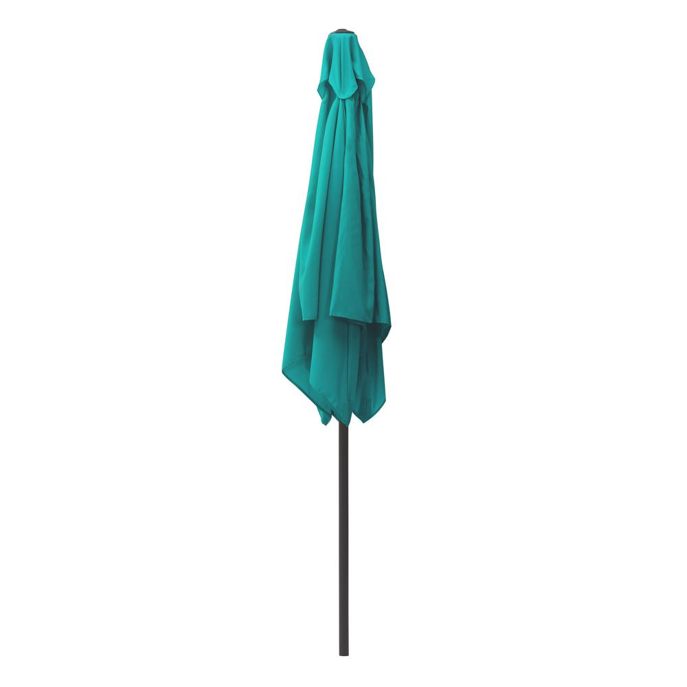 9ft Square Tilting Turquoise Blue Patio Umbrella with Umbrella Base. Picture 8