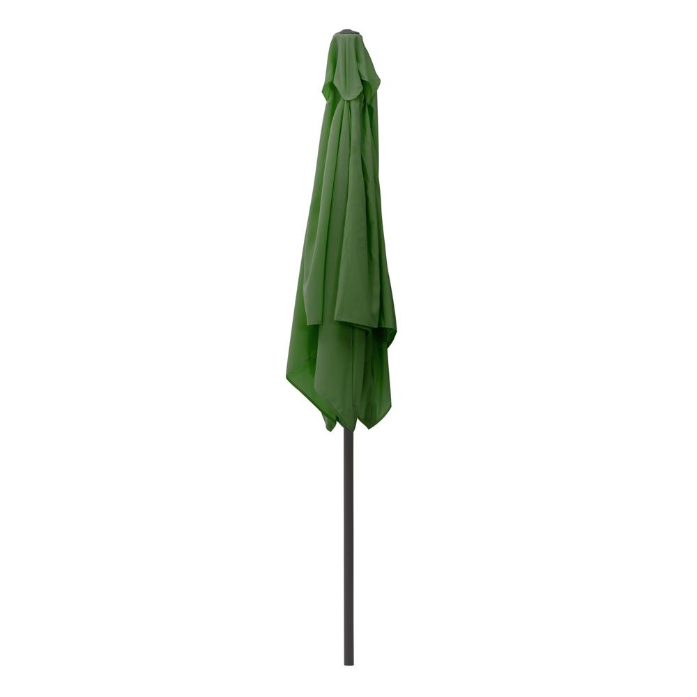 9ft Square Tilting Forest Green Patio Umbrella with Umbrella Base. Picture 8