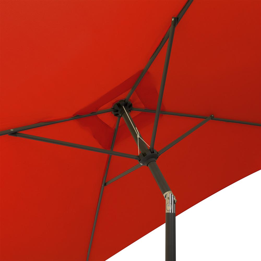 9ft Square Tilting Crimson Red Patio Umbrella with Umbrella Base. Picture 9