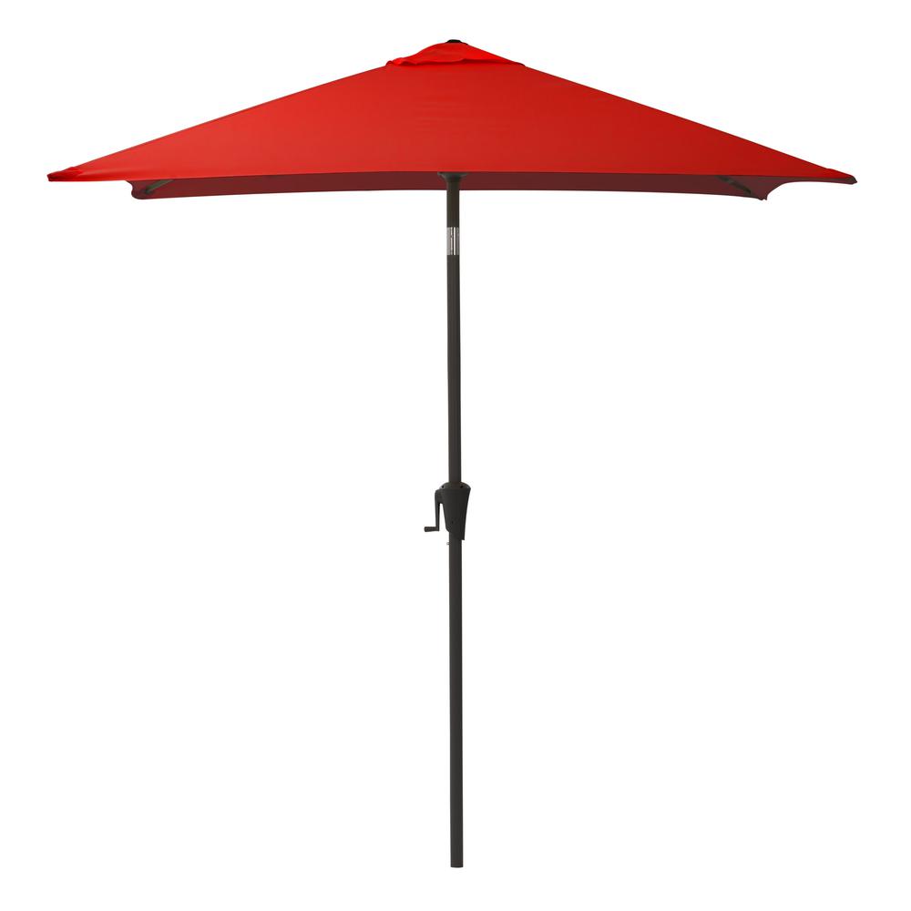 9ft Square Tilting Crimson Red Patio Umbrella with Umbrella Base. Picture 3