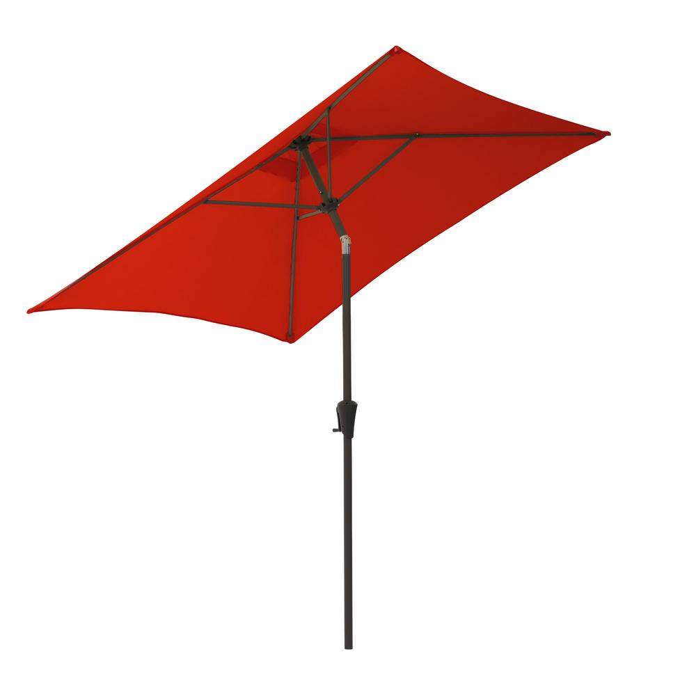 9ft Square Tilting Crimson Red Patio Umbrella with Umbrella Base. Picture 7