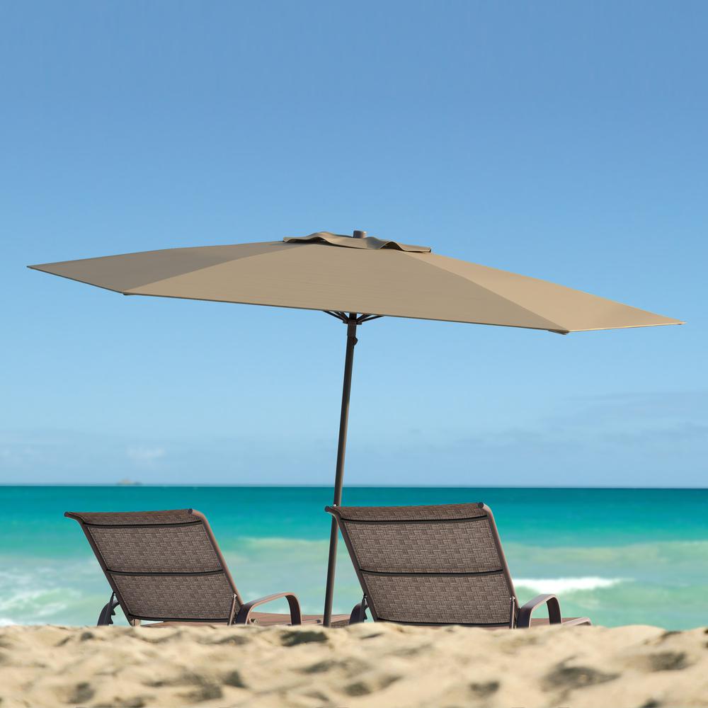 UV and Wind Resistant Beach/Patio Umbrella in Sandy Brown. Picture 4