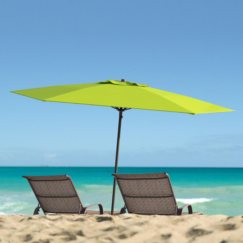 UV and Wind Resistant Beach/Patio Umbrella in Lime Green. Picture 4