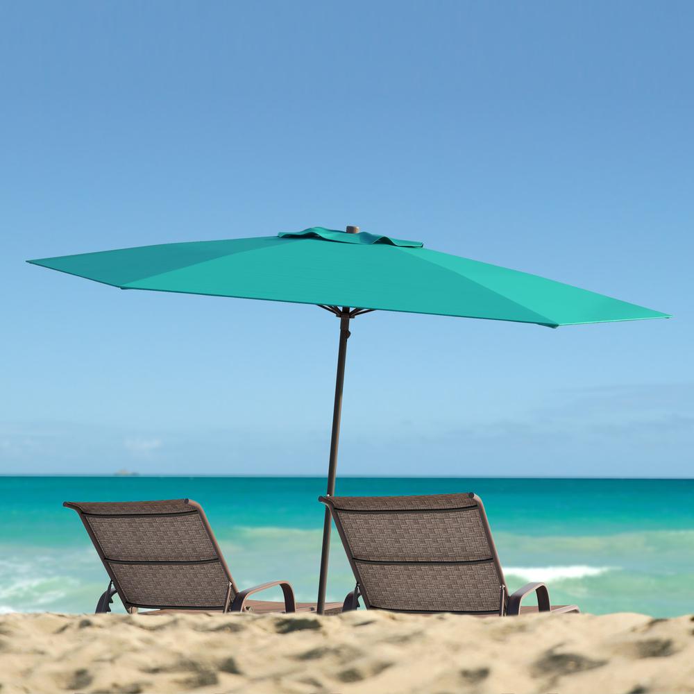 UV and Wind Resistant Beach/Patio Umbrella in Turquoise Blue. Picture 4