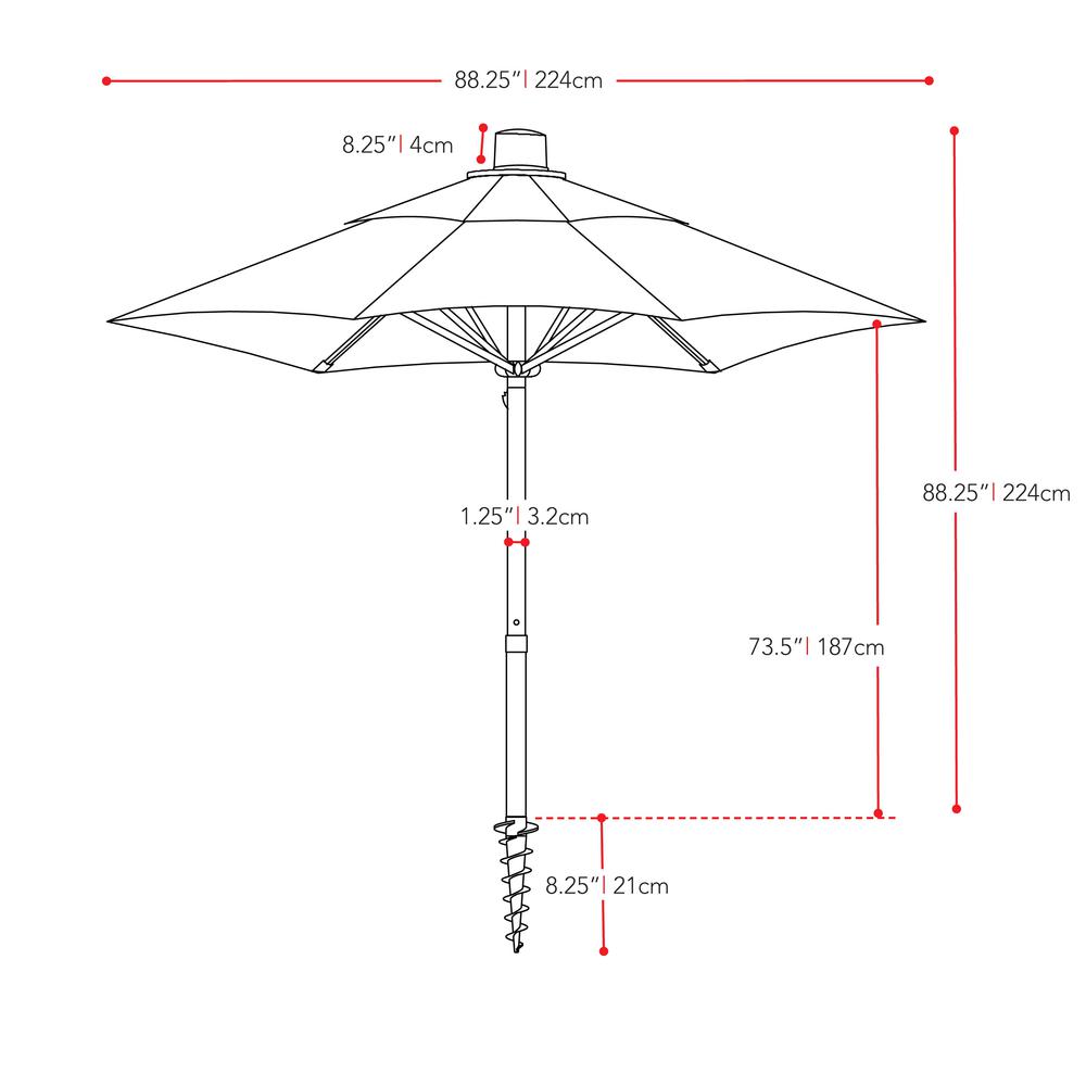 UV and Wind Resistant Beach/Patio Umbrella in Forest Green. Picture 5