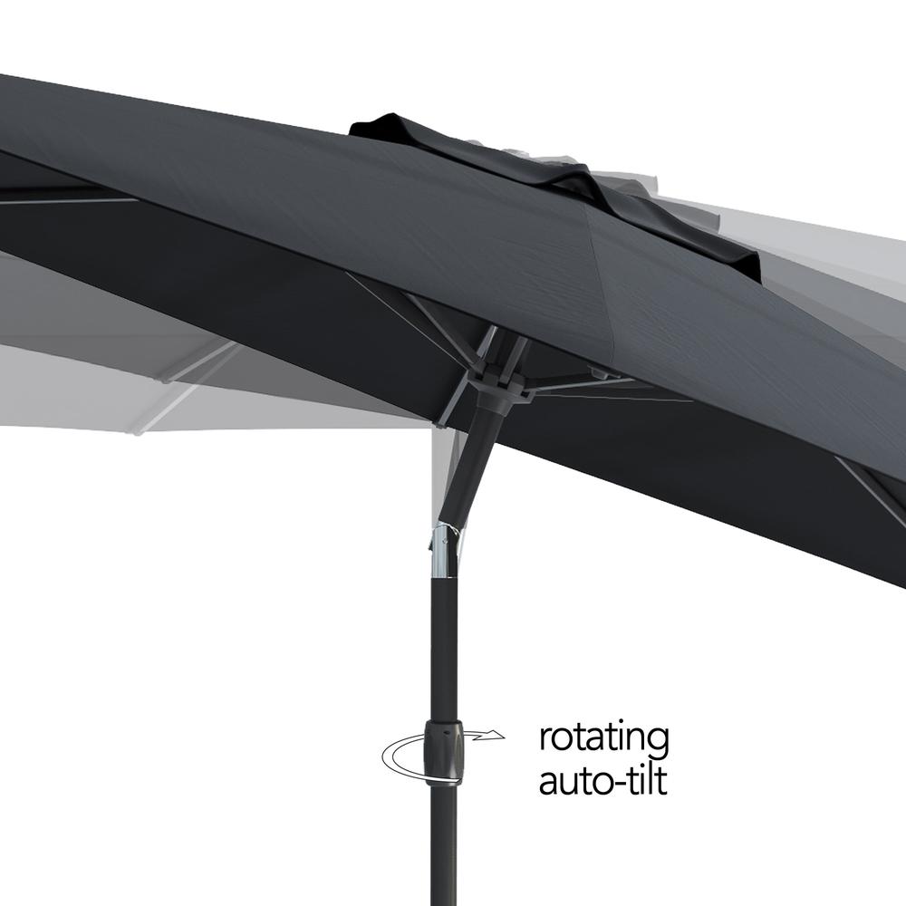10ft UV and Wind Resistant Tilting Black Patio Umbrella and Base. Picture 8