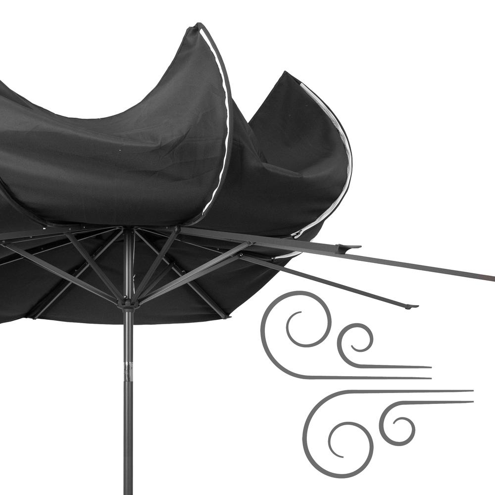 10ft UV and Wind Resistant Tilting Black Patio Umbrella and Base. Picture 9