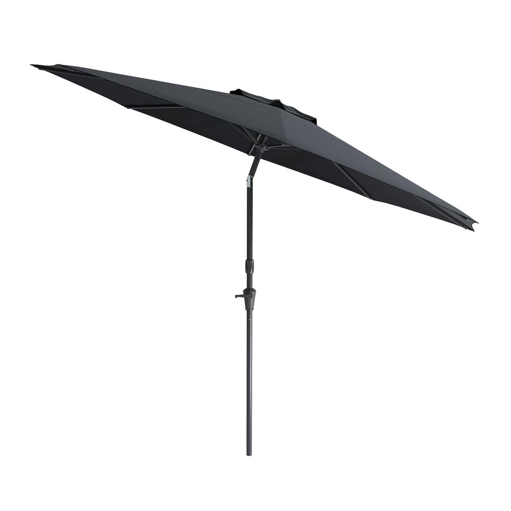 10ft UV and Wind Resistant Tilting Black Patio Umbrella and Base. Picture 3
