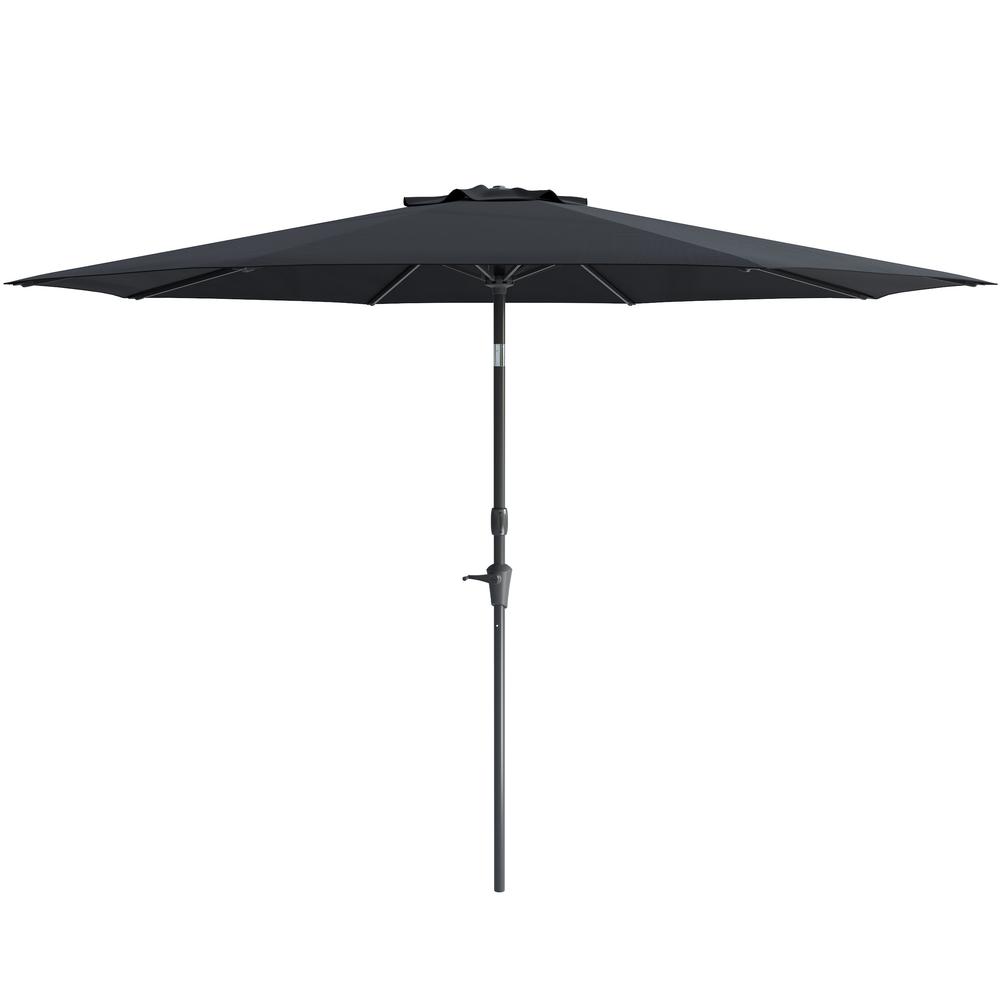 10ft UV and Wind Resistant Tilting Black Patio Umbrella and Base. Picture 7