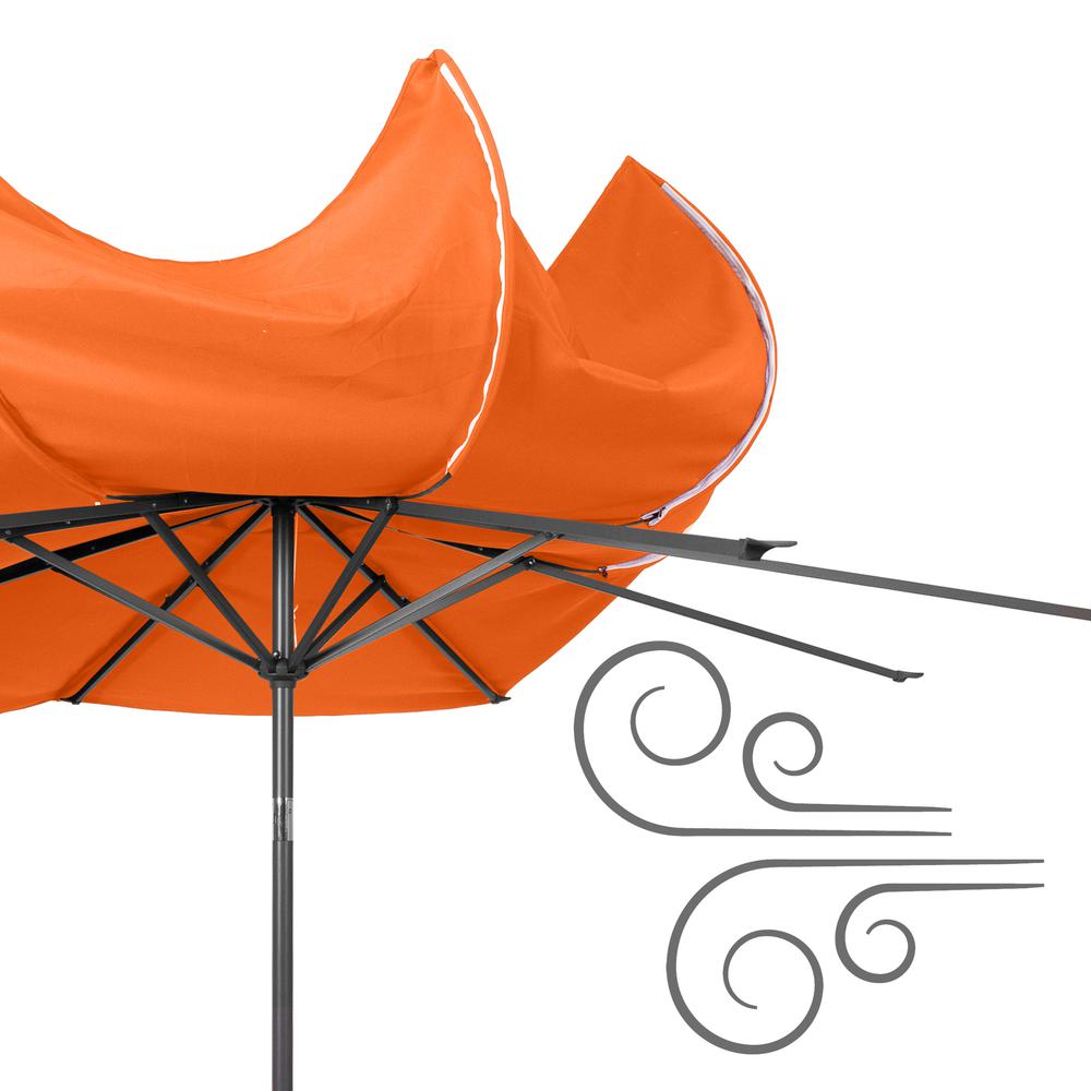 10ft UV and Wind Resistant Tilting Orange Patio Umbrella and Base. Picture 9