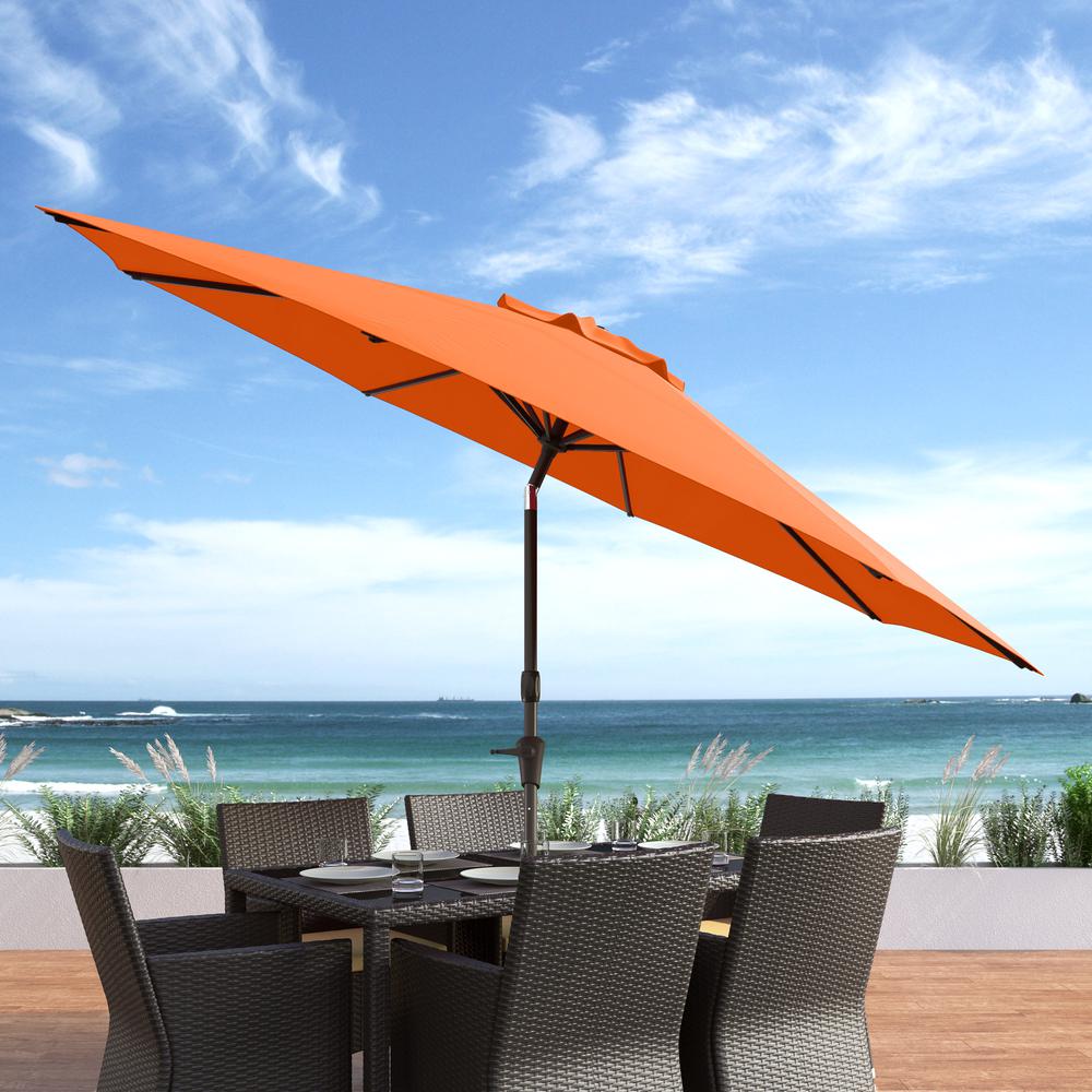 10ft UV and Wind Resistant Tilting Orange Patio Umbrella and Base. Picture 2