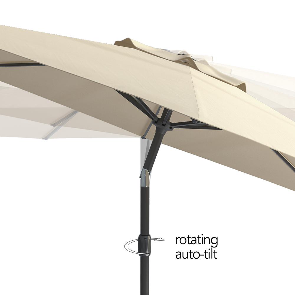10ft UV and Wind Resistant Tilting Warm White Patio Umbrella and Base. Picture 8