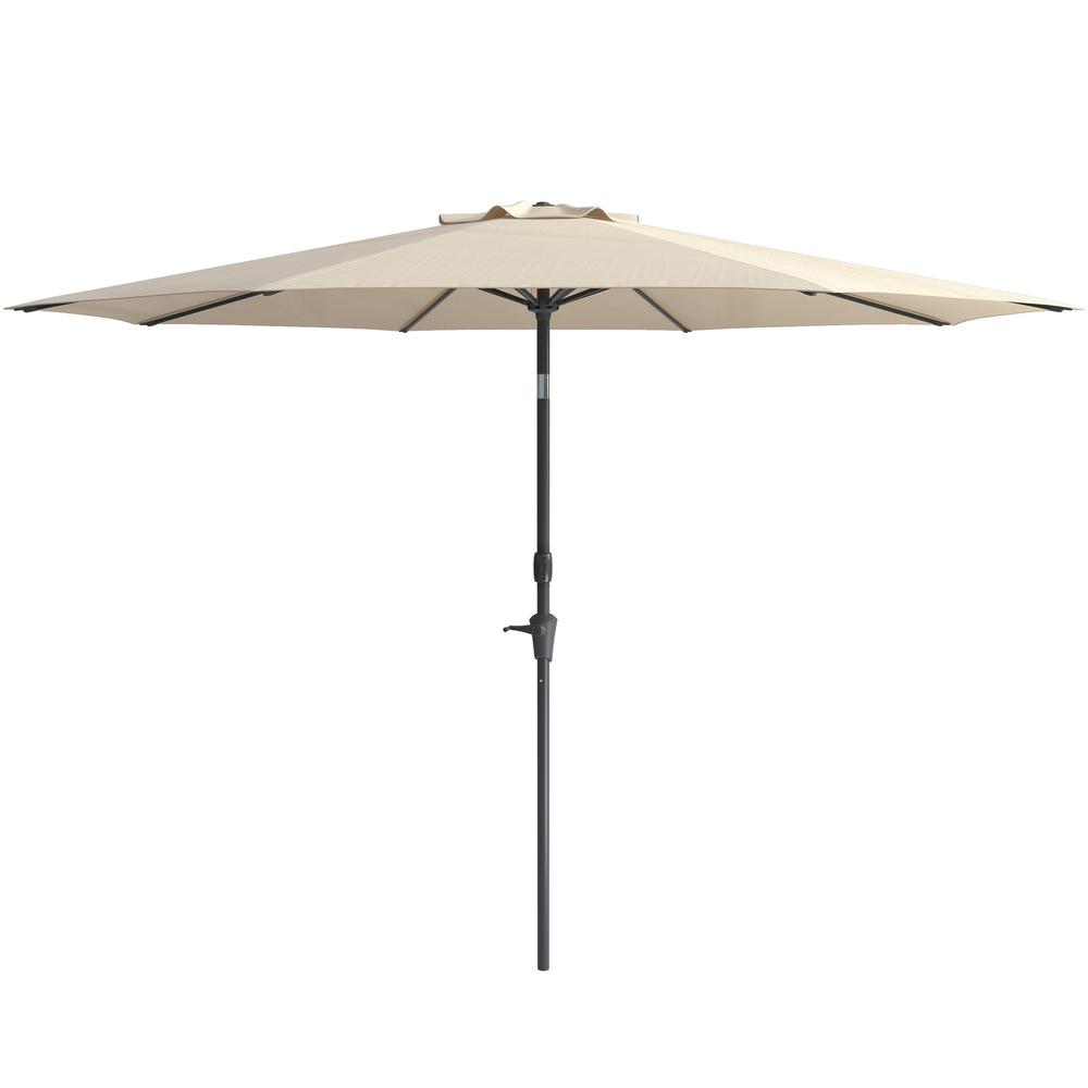 10ft UV and Wind Resistant Tilting Warm White Patio Umbrella and Base. Picture 7