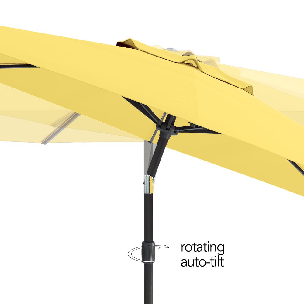 Wind Resistant Tilting Patio Umbrella in Yellow. Picture 5