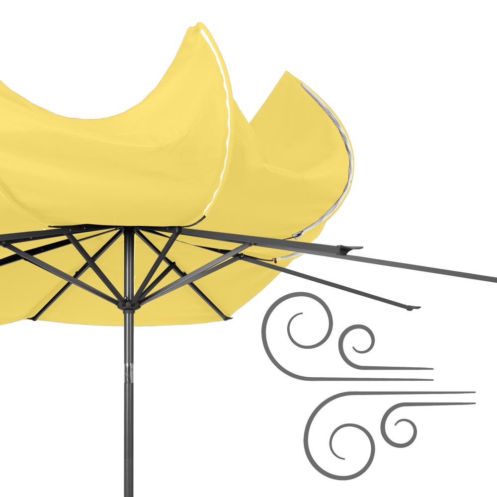 Wind Resistant Tilting Patio Umbrella in Yellow. Picture 6