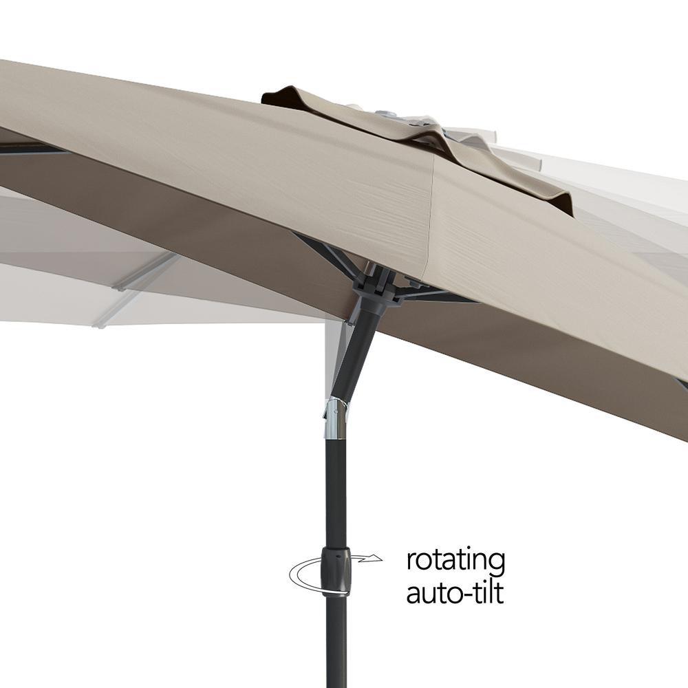 Wind Resistant Tilting Patio Umbrella in Sand Grey. Picture 5