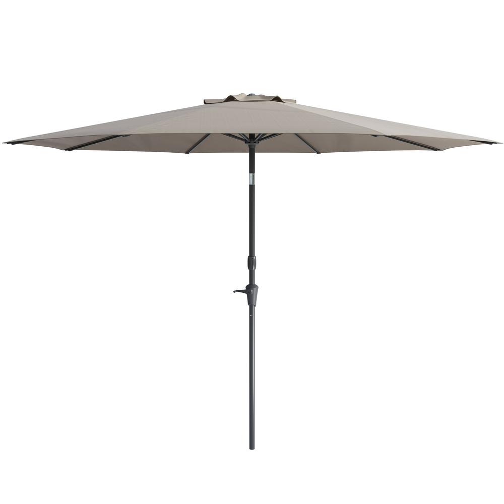 Wind Resistant Tilting Patio Umbrella in Sand Grey. Picture 2