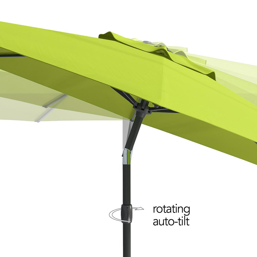 10ft UV and Wind Resistant Tilting Lime Green Patio Umbrella and Base. Picture 8