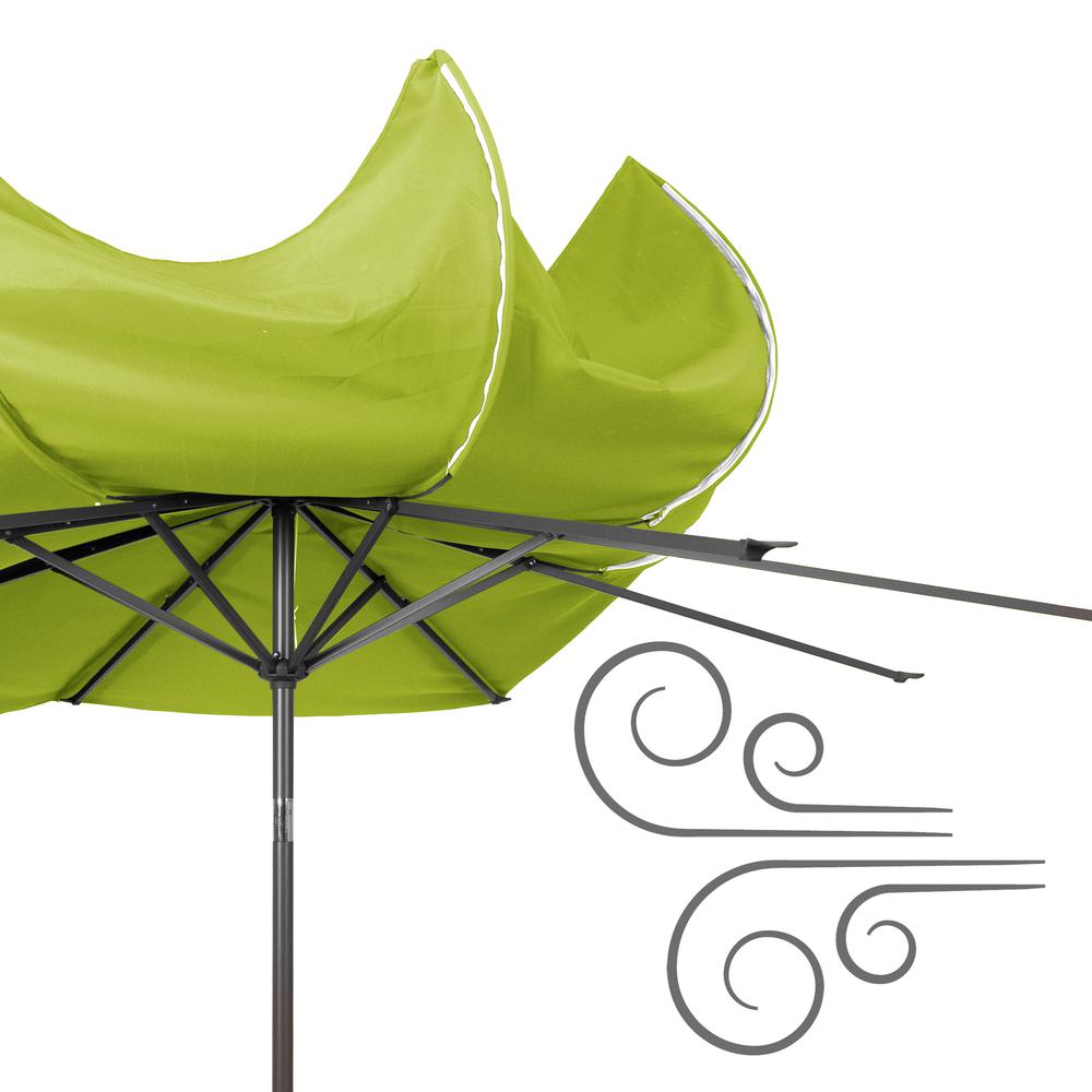 10ft UV and Wind Resistant Tilting Lime Green Patio Umbrella and Base. Picture 9