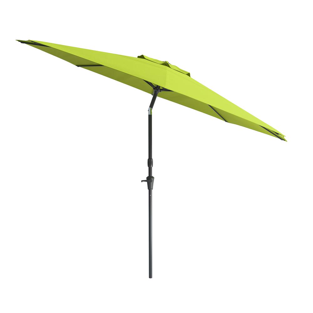 10ft UV and Wind Resistant Tilting Lime Green Patio Umbrella and Base. Picture 3