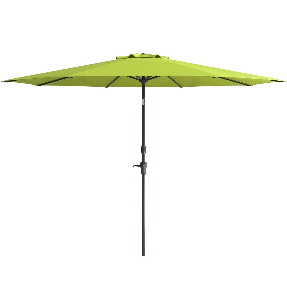 10ft UV and Wind Resistant Tilting Lime Green Patio Umbrella and Base. Picture 7