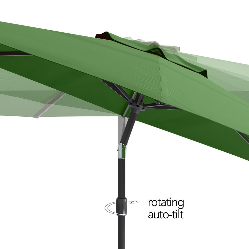 10ft UV and Wind Resistant Tilting Forest Green Patio Umbrella and Base. Picture 8