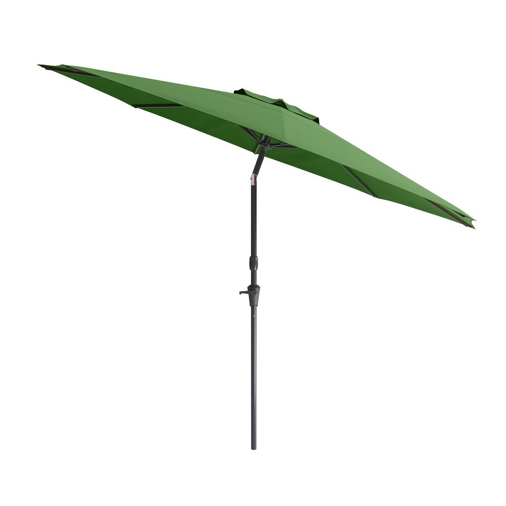 10ft UV and Wind Resistant Tilting Forest Green Patio Umbrella and Base. Picture 3
