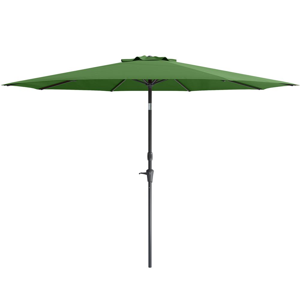 10ft UV and Wind Resistant Tilting Forest Green Patio Umbrella and Base. Picture 7