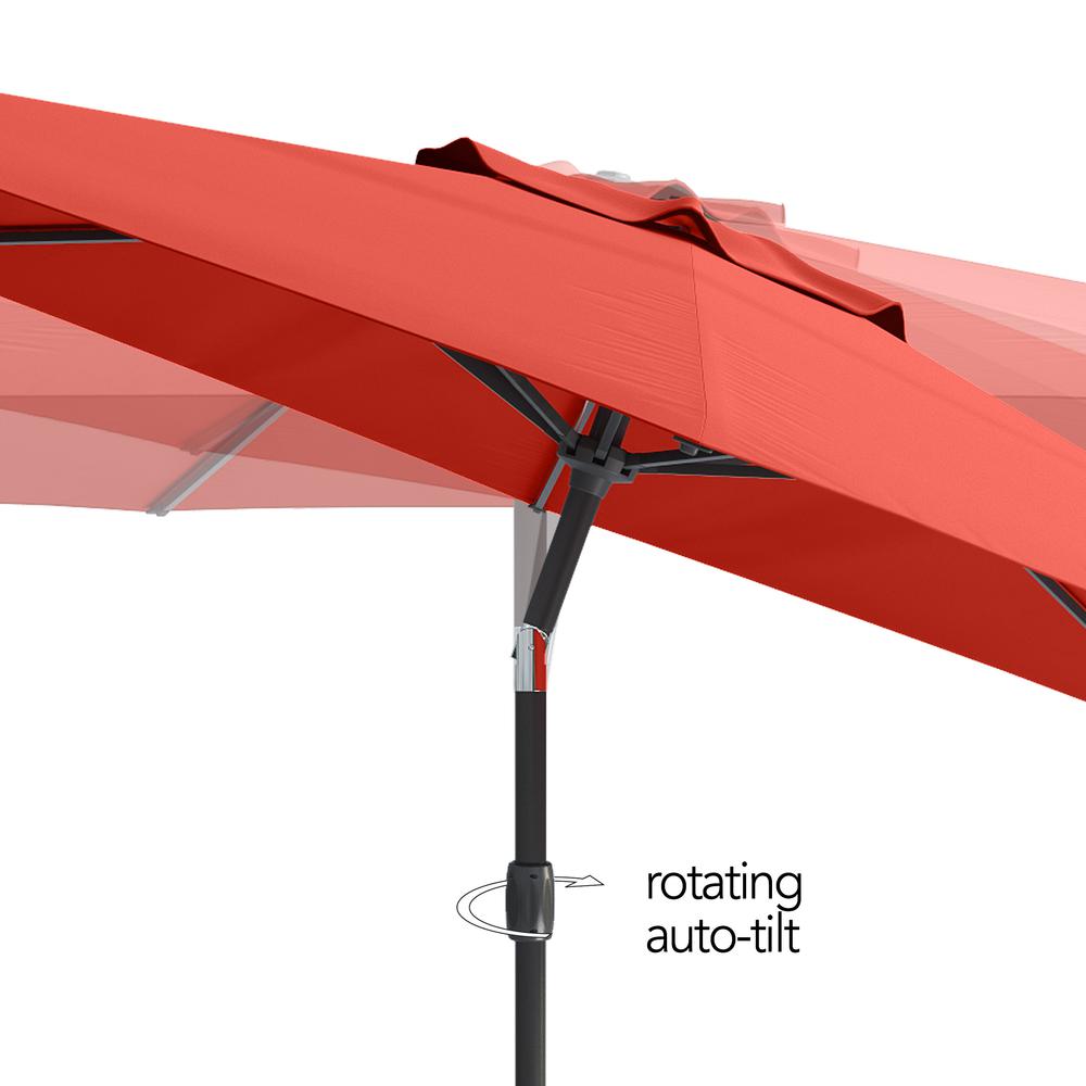 10ft UV and Wind Resistant Tilting Crimson Red Patio Umbrella and Base. Picture 8