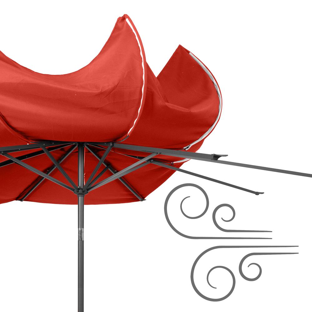10ft UV and Wind Resistant Tilting Crimson Red Patio Umbrella and Base. Picture 9