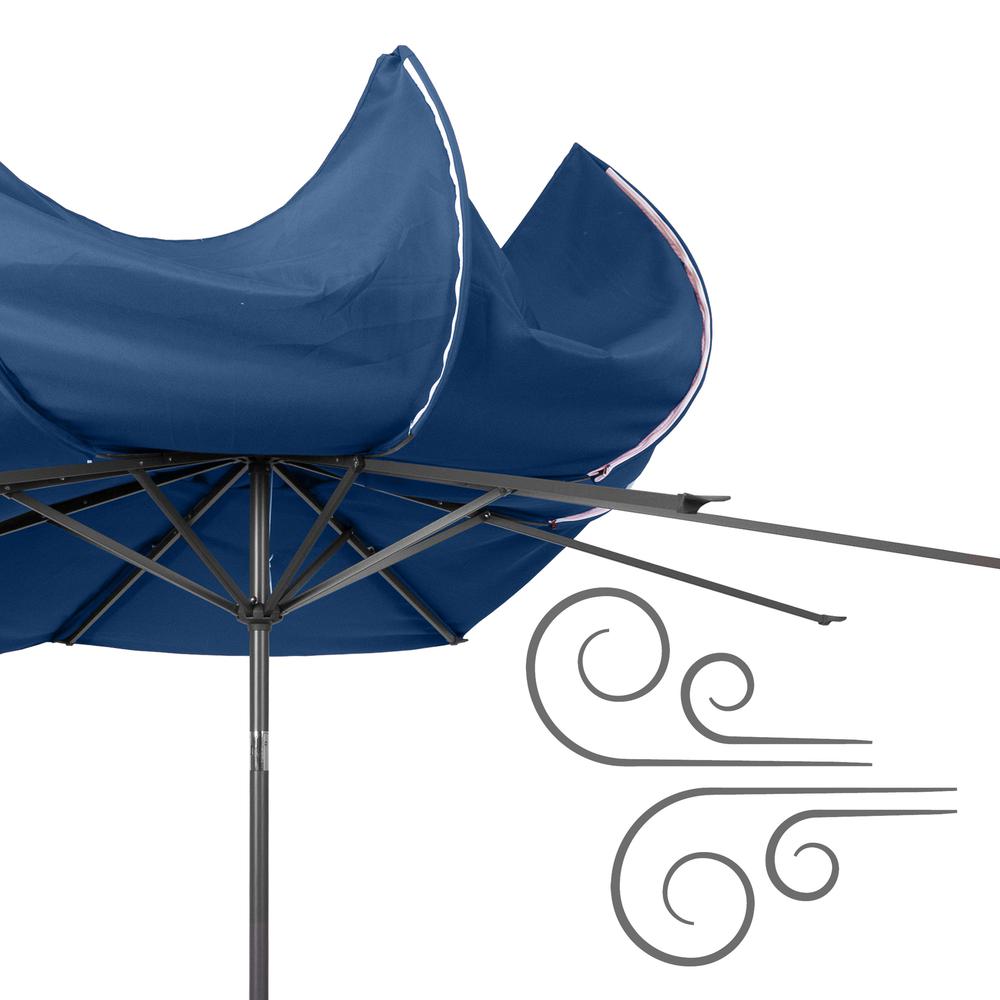 10ft UV and Wind Resistant Tilting Cobalt Blue Patio Umbrella and Base. Picture 9