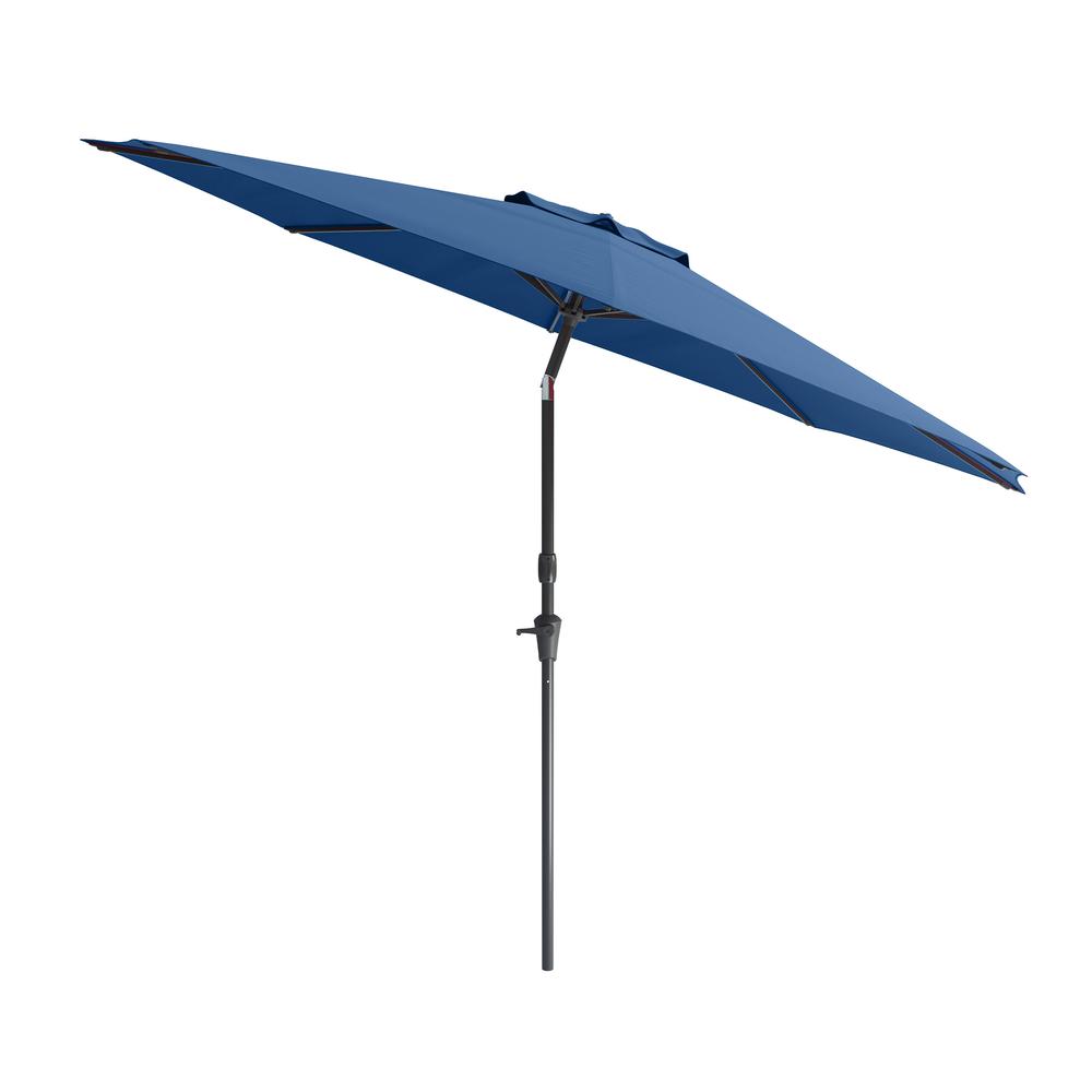 10ft UV and Wind Resistant Tilting Cobalt Blue Patio Umbrella and Base. Picture 3