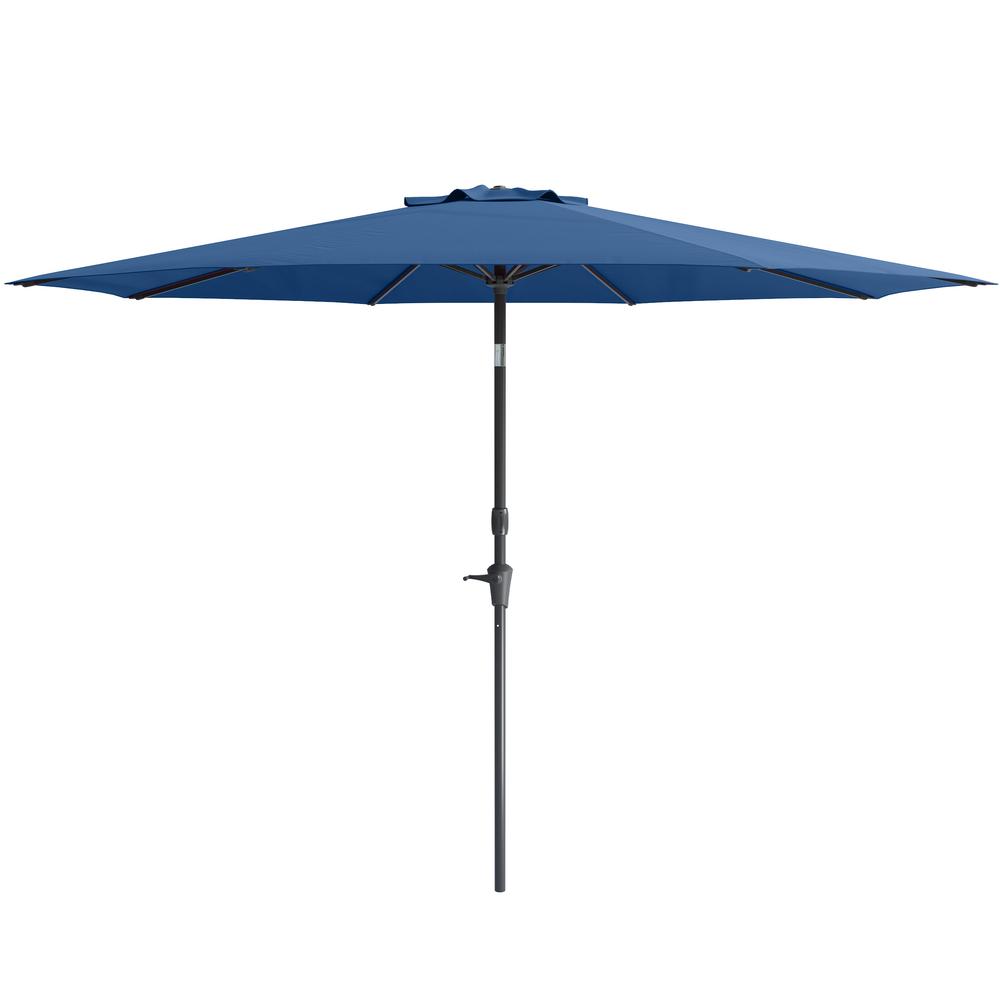 10ft UV and Wind Resistant Tilting Cobalt Blue Patio Umbrella and Base. Picture 7