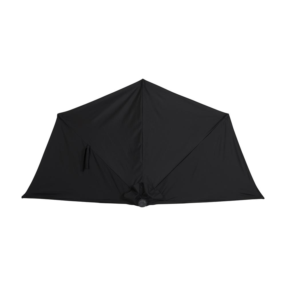 CorLiving 8.5Ft UV Resistant Half Umbrella Black. Picture 10
