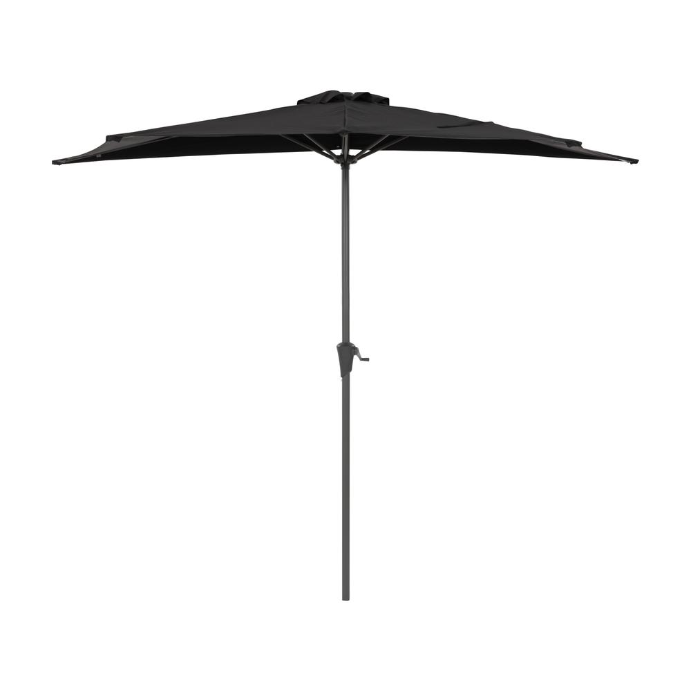 CorLiving 8.5Ft UV Resistant Half Umbrella Black. Picture 1