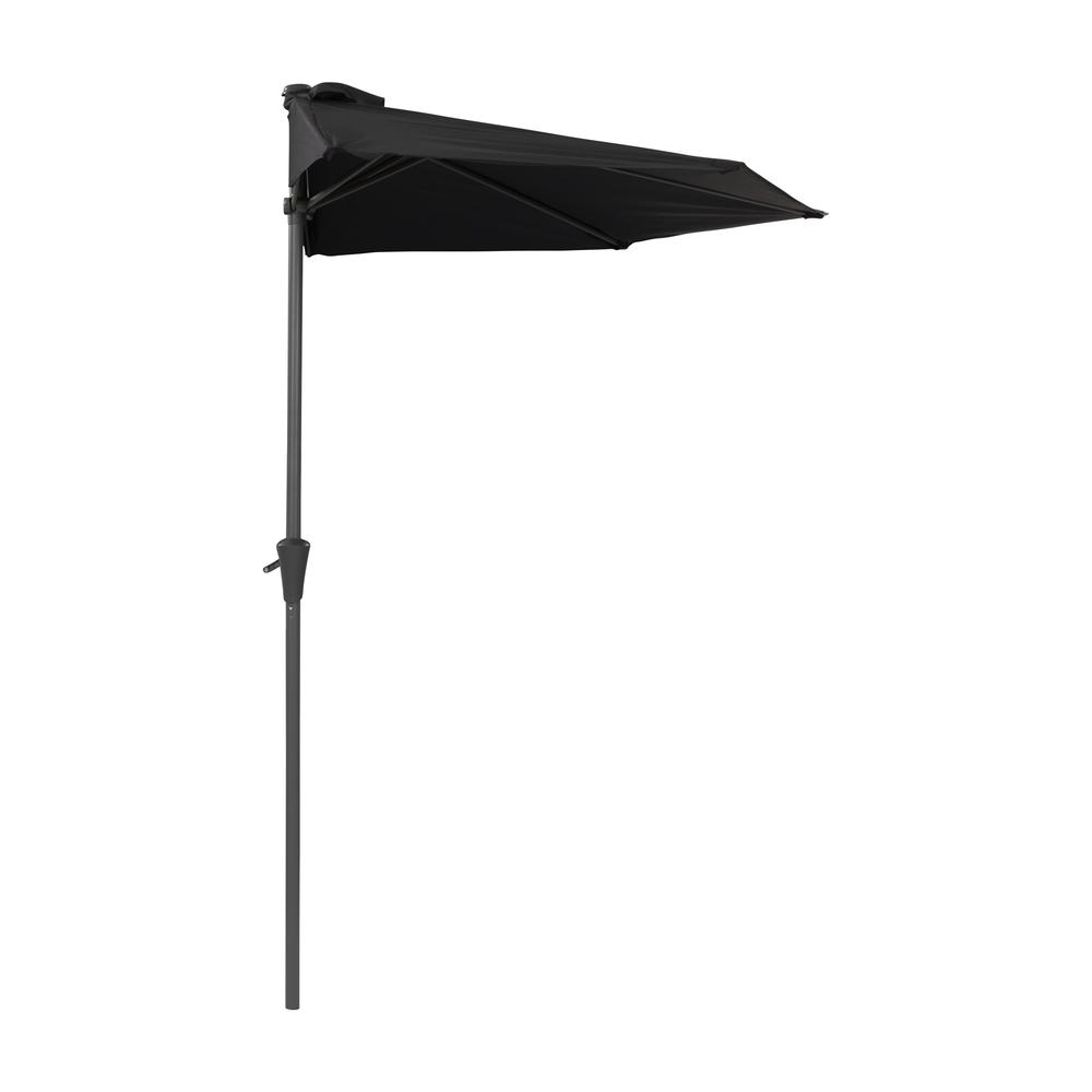 CorLiving 8.5Ft UV Resistant Half Umbrella Black. Picture 2