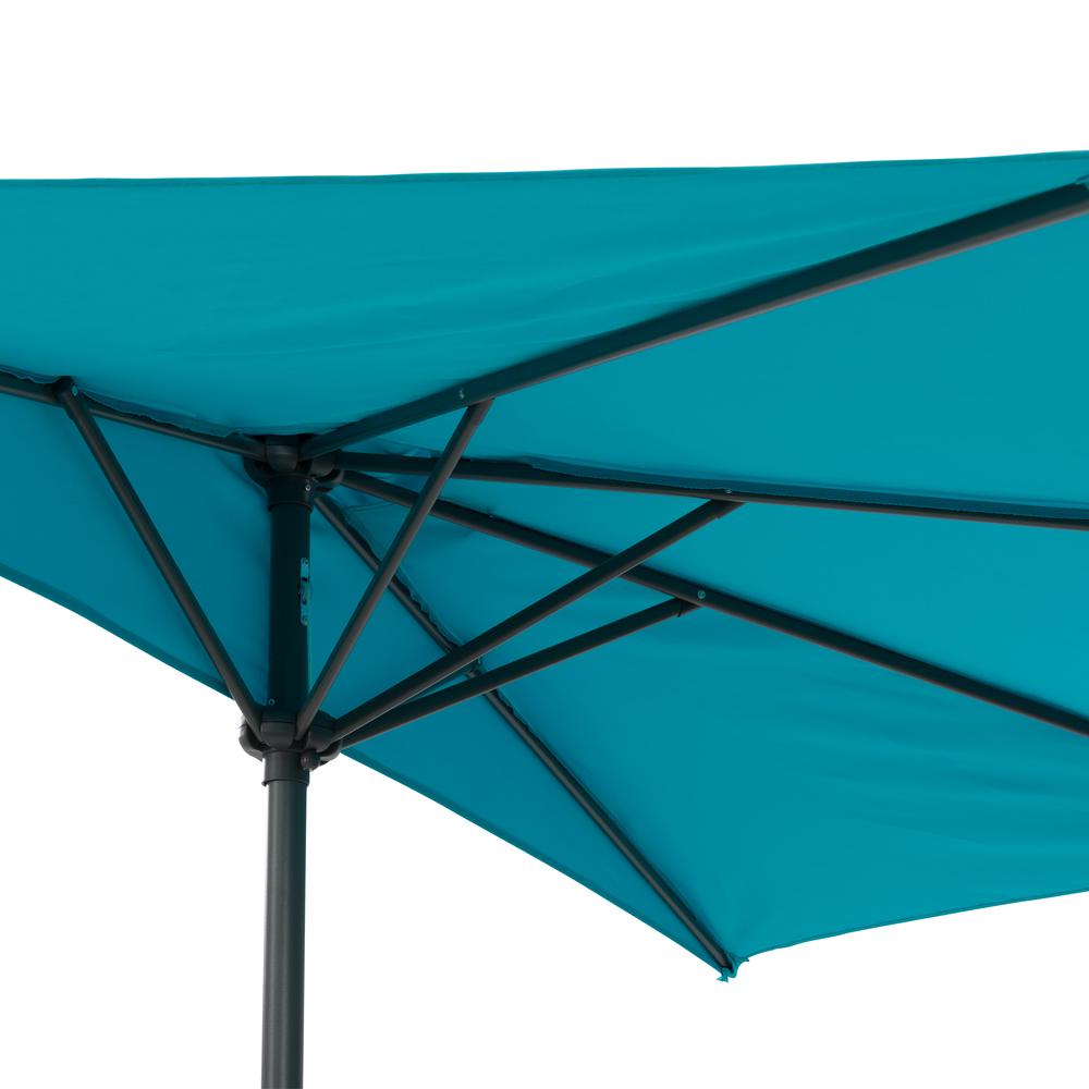 CorLiving 8.5Ft UV Resistant Half Umbrella Turquoise Blue. Picture 11