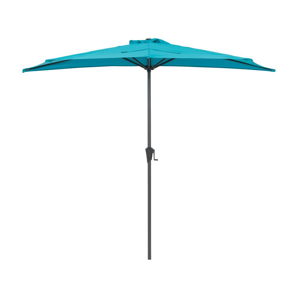 CorLiving 8.5Ft UV Resistant Half Umbrella Turquoise Blue. Picture 1