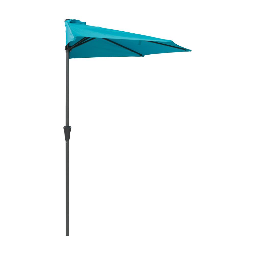 CorLiving 8.5Ft UV Resistant Half Umbrella Turquoise Blue. Picture 2