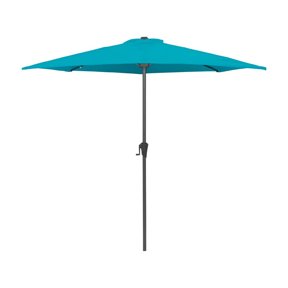 CorLiving 8.5Ft UV Resistant Half Umbrella Turquoise Blue. Picture 3