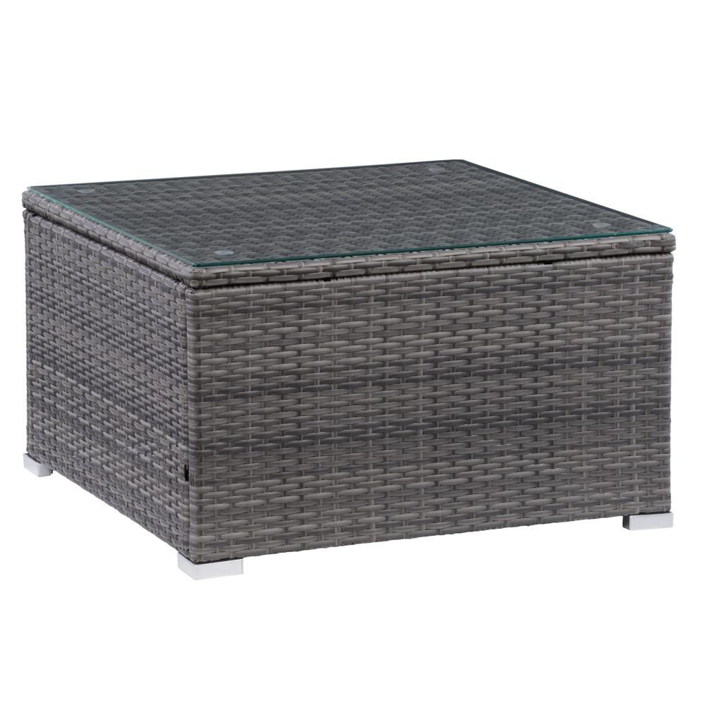 CorLiving Parksville Patio Square Coffee Table in Blended Grey. Picture 1