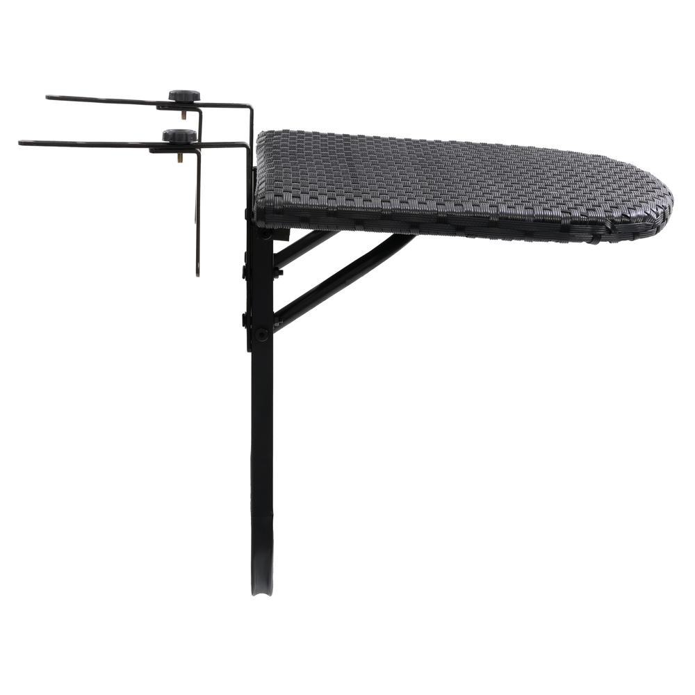 CorLiving Parksville Black Rattan Foldable Balcony Table. Picture 5