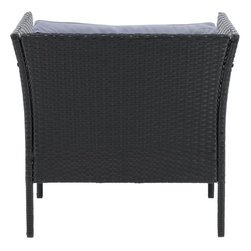 CorLiving Patio Armchair - Black Finish/Ash Grey Cushions. Picture 4