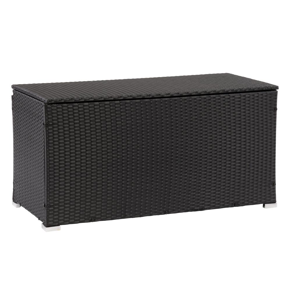 CorLiving Patio Cushion Box - Black Finish/Ash Grey Liner. Picture 2