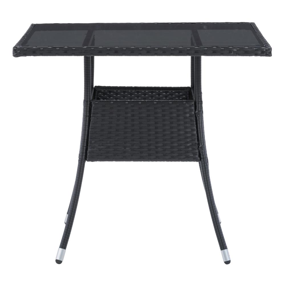 CorLiving Parksville Patio Square Dining Table in Black. Picture 1
