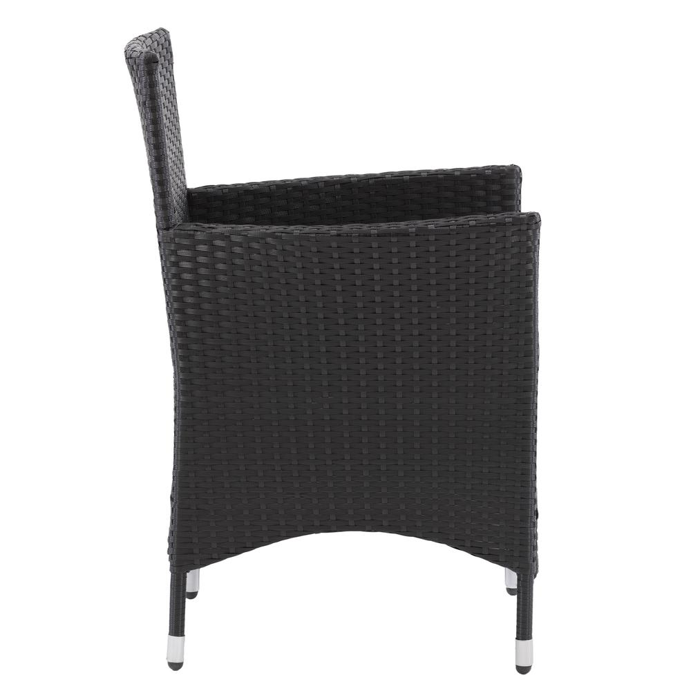 CorLiving Parksville Patio Dining Armchair Set - Black with Ash Grey Cushions, 2pc. Picture 3