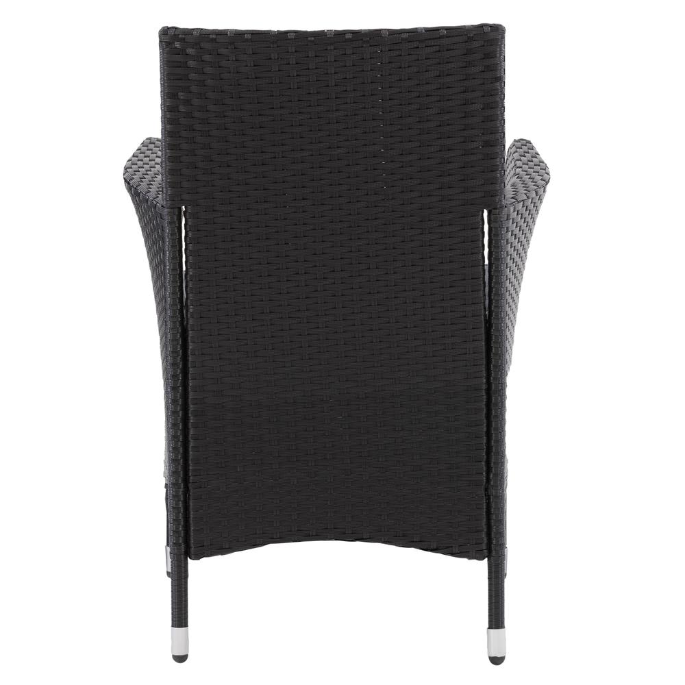 CorLiving Parksville Patio Dining Armchair Set - Black with Ash Grey Cushions, 2pc. Picture 4