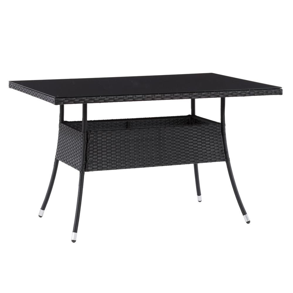 CorLiving Parksville Patio Rectangular Dining Table in Black. Picture 2